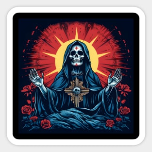 Day Of The Dead - Praying La Calavera Catrina - Santa Muerte Sticker